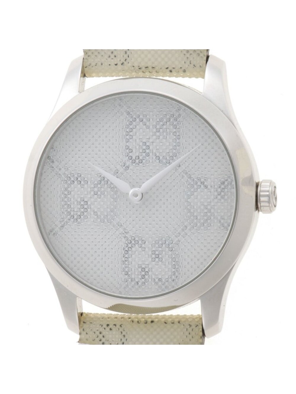 Gucci G-Timeless 126.4 Watch Stainless Steel White GG Quartz